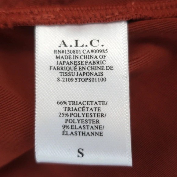 A.L.C. Puff Sleeve Mock Neck Top Joss Ginger Ruched Velvet Size Small - Picture 6 of 7